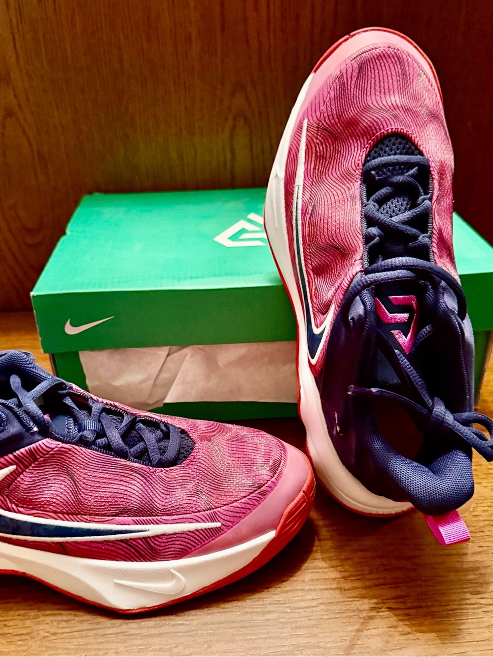 Nike Pink and Navy Women's Athletic Sneakers